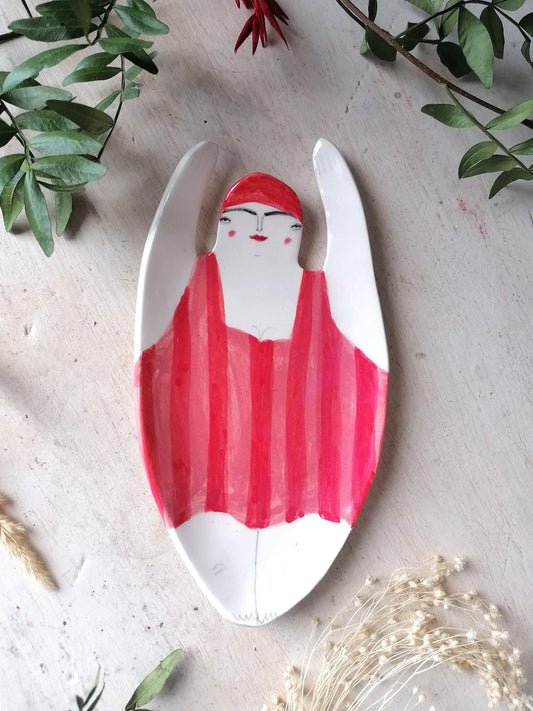 Sylvia the swimmer handmade ceramic dish