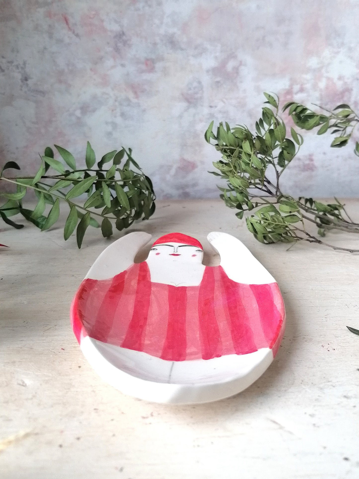 Sylvia the swimmer handmade ceramic dish