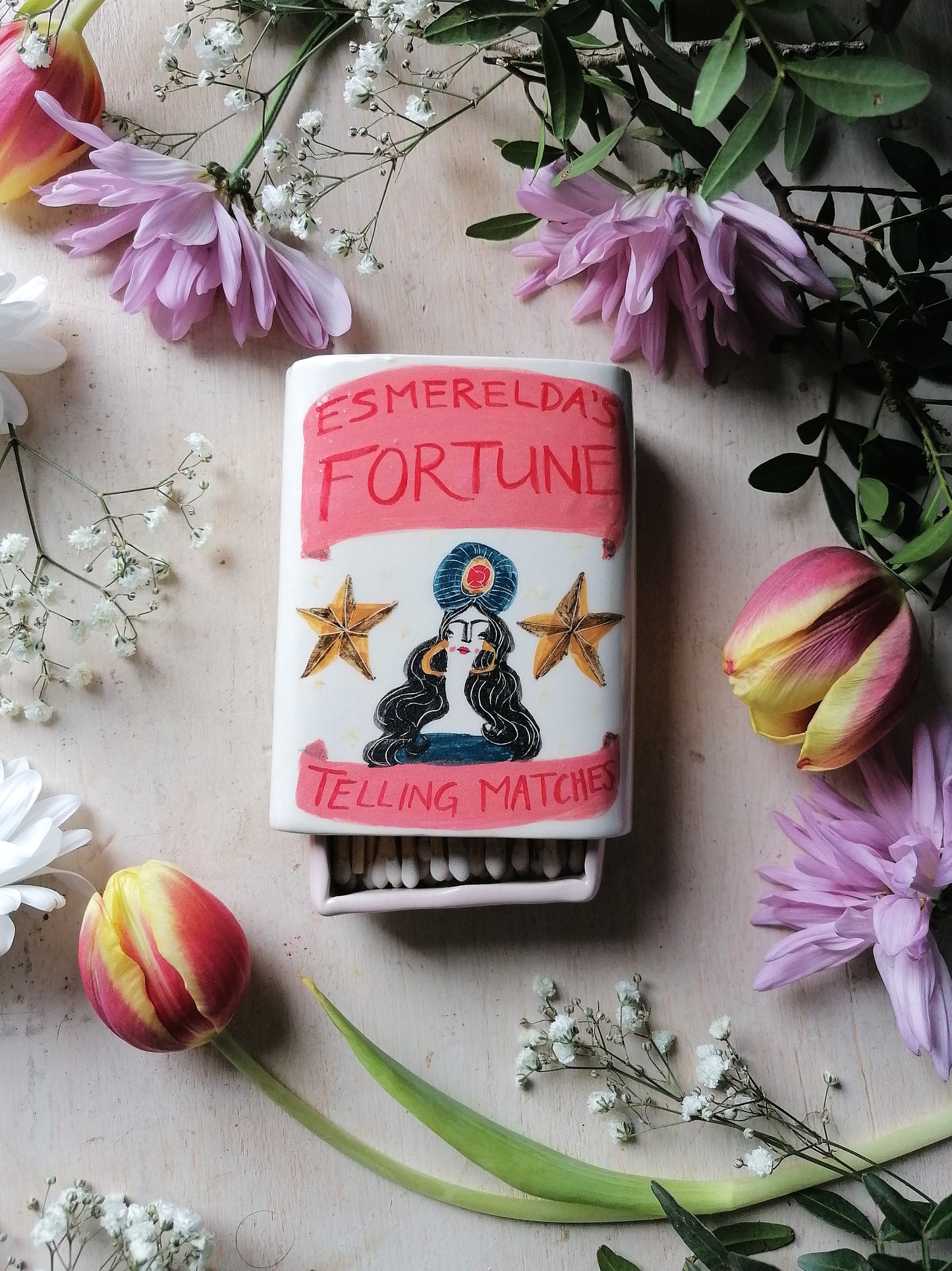 Made to order: Esmerelda fortune telling large ceramic matchbox